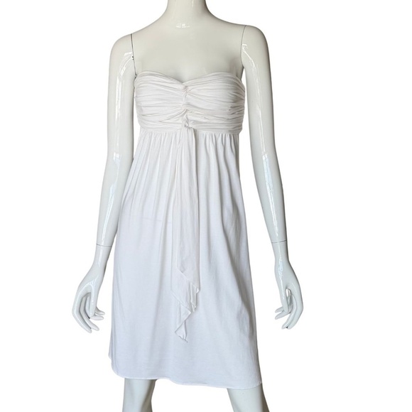 Express Dresses & Skirts - Express White Braided Bandeau Top Knee Length Dress Smocked Back Size Medium NWT